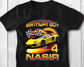 Personalized Lamborghini Birthday Shirt: Custom Racing Car Gift