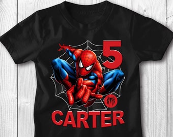 Personalized Spiderman Birthday Shirt: Custom Name & Age