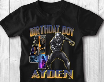Personalized Black Panther Birthday Shirt: Custom Cotton Gift