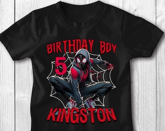 Miles Morales birthday shirt, personalized gift, birthday, custom shirt, birthday gift, custom, birthday shirt, Miles Morales birthday