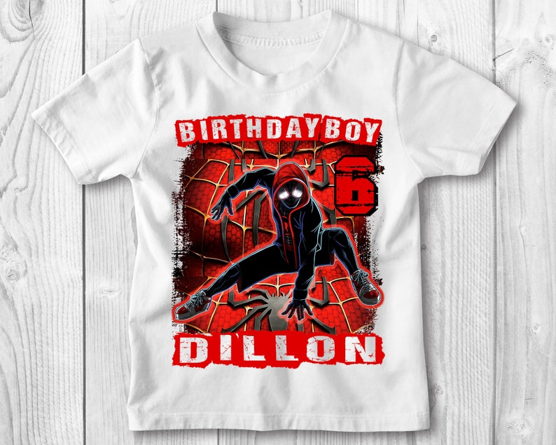 Miles Morales birthday shirt, personalized gift, birthday, custom shirt, birthday gift, custom, birthday shirt, Miles Morales image 2