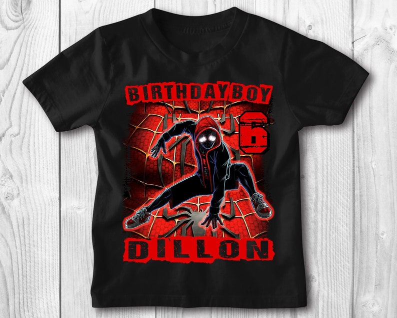 Miles Morales birthday shirt, personalized gift, birthday, custom shirt, birthday gift, custom, birthday shirt, Miles Morales image 1