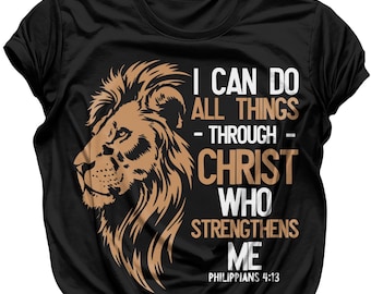 Christian T-Shirt: Lion Bible Verse, Inspirational Faith Tee