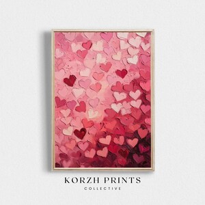 Impasto Heart Painting: Textured Valentine&#39;s Day Wall Art (Printable Download)