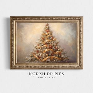 Vintage Christmas Tree Painting Wall Art | Festive Holiday Decor | Perfect Christmas Gift for Home Decoration PRINTABLE Download | KP24-110