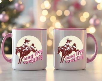 Long Live Cowgirls Mug,  Western Coffee Cup, Cowgirl Gift, Country Music fan, Rodeo Lover Mug, Horse Girl, Cowgirl Decor