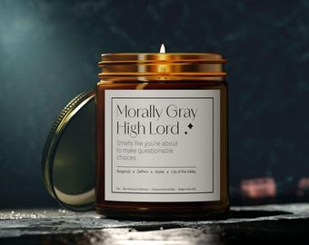Morally Gray High Lord Candle, ACOTAR Inspired, Fantasy Book Lover Gift, Night Court Decor, Bookish Candle for Readers