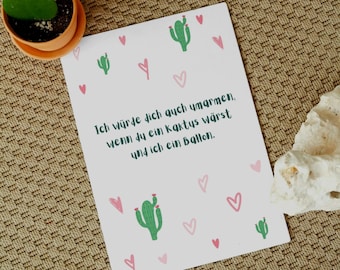 Divertente biglietto di auguri di compleanno a forma di cactus, biglietto pieghevole, biglietto di auguri per compleanni, migliore amico, famiglia, colleghi, San Valentino, divertente idea regalo