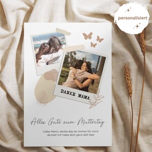 Biglietto di auguri personalizzato per la festa della mamma con foto e testo, biglietto di auguri/cartolina individuale DIN A6 – regalo per la mamma, biglietto di auguri personalizzato per la festa della mamma