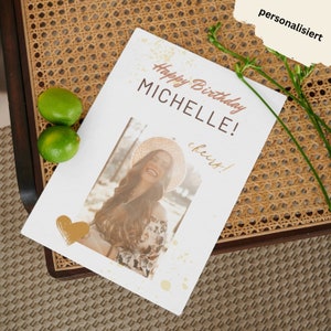 Carte d'anniversaire personnalisée (carte postale DIN A6) pour votre meilleure amie, sœur, collègue, amis, famille, mère, personnellement