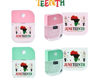 Juneteenth Hand Sanitizer Labels PDF | Freedom Day Party Favors | Black History Celebration Decals | Fits B-Pure 1.15oz Bottles Digital