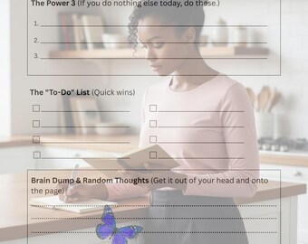 Minimalist Daily Planner, ADHD Friendly To Do List, Productivity Tracker (Digital PDF)