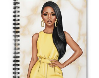 Yellow Spiral Notebook - Woman Entrepreneur | Woman Leader | Gift for Her | Boss Lady | Planner | Stationery