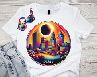 Solar Eclipse 2024 Rochester NY – T-Shirt PNG Digital Image