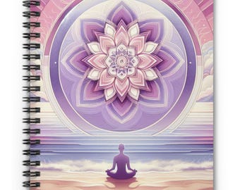 Meditative Spiral Notebook - Inspire Calm, Yoga Notebook, Mindfulness Diary, Gift for Yogis, Artful Planner