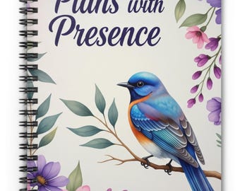 Floral Bird Spiral Notebook – Plans with Presence