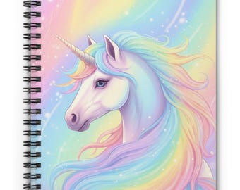 Pastel Unicorn Spiral Notebook – Kids' Journal, School Supplies