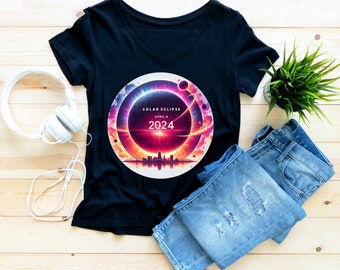 Solar Eclipse 2024 PNG – T-Shirt Digital Image (Digital Download)