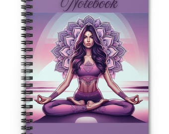 Meditative Yogi Spiral Notebook – Purple Artful Planner