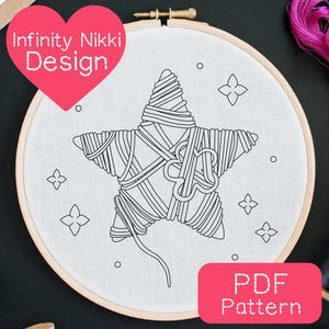 Whimstar Infinity Nikki Embroidery Pattern, DIY Hand Embroidery for Beginners, Gaming Embroidery, Cozy Embroidery, Instant Digital Download