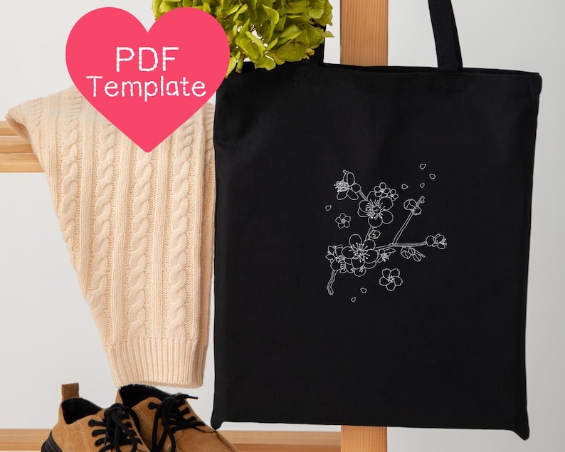Pacchetto di modelli PDF per ricamo giapponese: 15 modelli fai da te (download PDF, dimensioni telaio 3-8") immagine 11