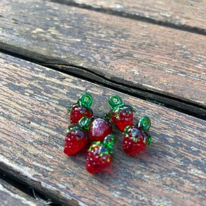 Murano Glass Strawberry Earrings