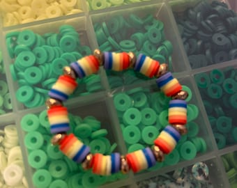 Rainbow and gold bracelet