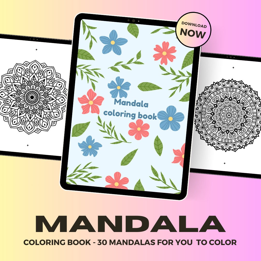 Mandala Coloring Book for Adults - Relieve Stress & Anxiety - Etsy