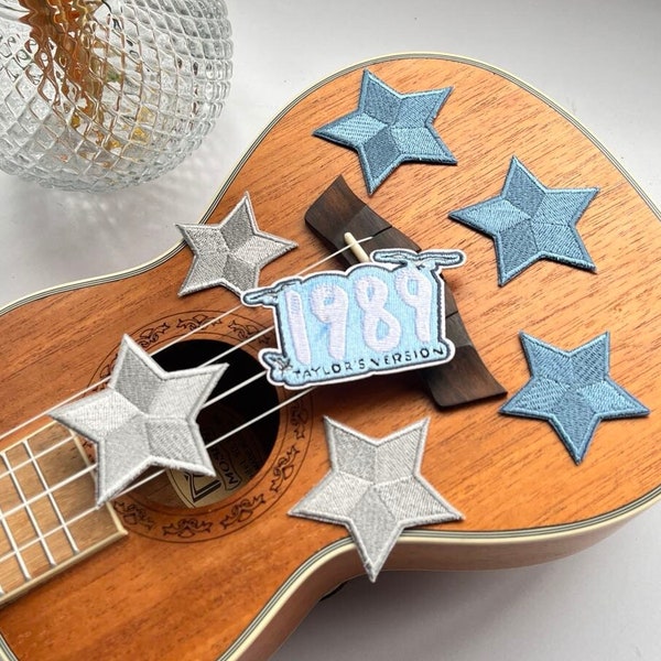 1989 Blue Stars Iron On Patch, Versión de Taylor Silver Stars Coser en parches, Eras Tour Parches para regalos Swiftie