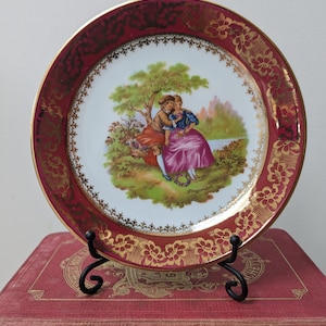 Vintage Plate, French Limoges Porcelain Plate, Fragonard Lovers, Collectable Plate, Vintage French