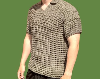 Camisa Ludvig / Patrón de crochet para hombre / Ropa de oficina / Patrón fácil paso a paso / Hecho a medida / Descarga PDF