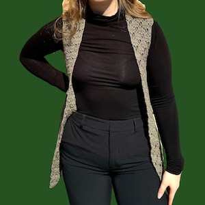 Il gilet Elise / Camicia da donna con motivo all'uncinetto / Abbigliamento da ufficio / Adatto ai principianti / Modello facile passo dopo passo / Download PDF su misura