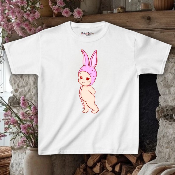 Sonny Angel Bunny Baby Tee, Trendy 90s Baby Tee, Trendy Y2K Baby Tee, Aesthetic Baby Tee, Cute Bunny Tee, Pinterest Tee, Vintage Style Tee