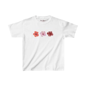 Hibiscus Baby Tee, Trendy Summer Baby Tee, Coconut Girl Aesthetic, Trendy Y2K Tshirt, Hawaii Trendy Shirt, Exotic Flower Tee