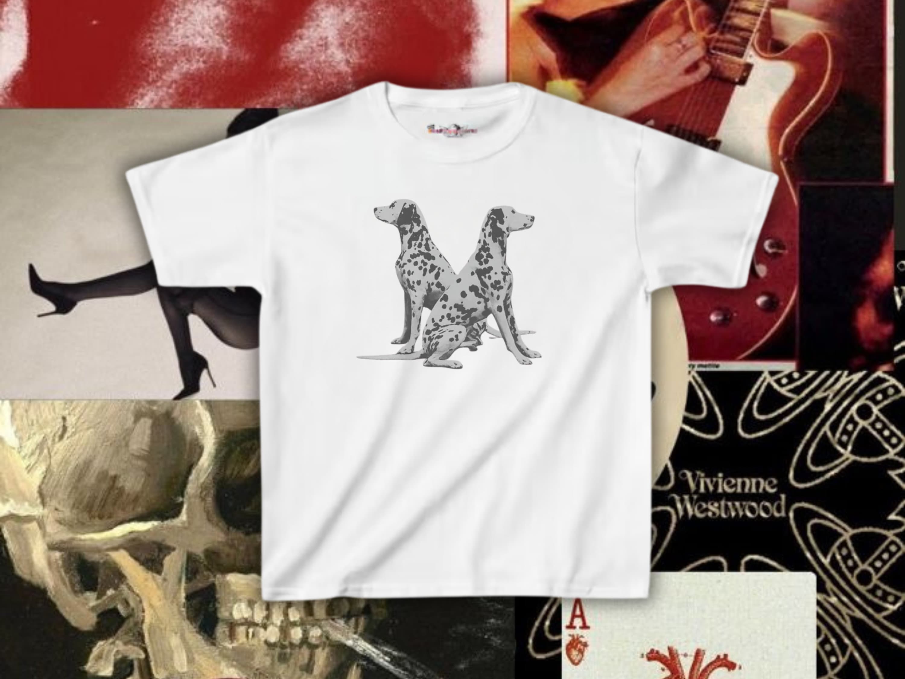 ★WAIKEI★ Baby Dalmatian Short Sleeve T-Shirt Charcoal YKBE Bagea-Ka Dalmatian Dog Print Womens Graphic Printed T-Shirt