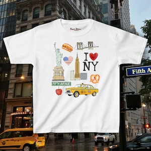 New York Baby Tee, I Love NY Baby Tee, NYC Collage Baby Tee, Trendy NY Collection Tee, Vintage Graphic Tee, Womens Fitted Tee, Y2K Baby Tee
