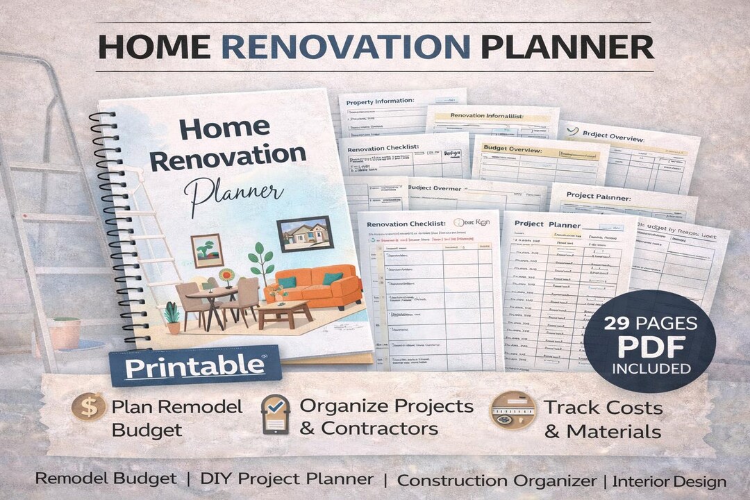 Home Renovation Planner Printable | Remodel Budget Planner | DIY Home ...