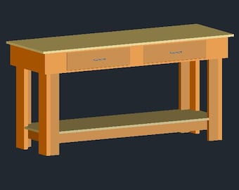 DIY Woodworking Workbench Plans with Drawers (PDF Download)