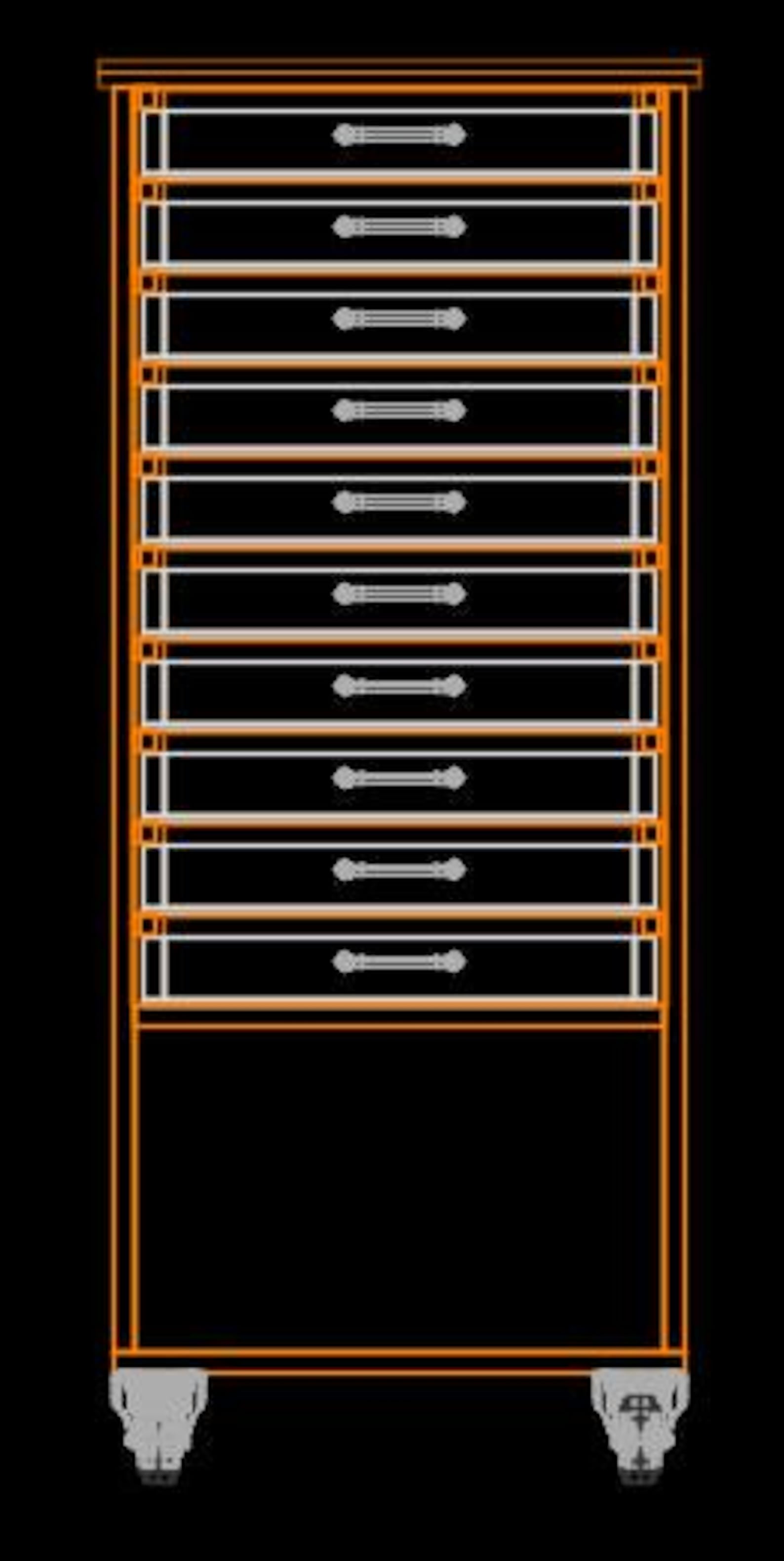 Tool Rack Writen Chart.pdf 10-drawer Tool Cabinet Plans | DIY Hardware Organizer (PDF) - Etsy