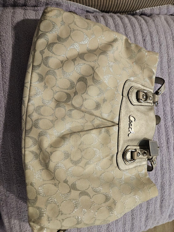 coach purse Ashley signature lurex