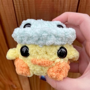 Crochet Duck w/ Frog Hat