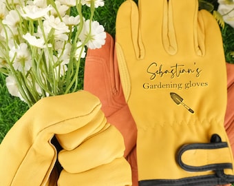 Gants de jardin gravés personnalisés, gants de jardinage design, résistants et élégants, gants de protection pour les travailleurs, cadeau pour les passionnés de jardinage