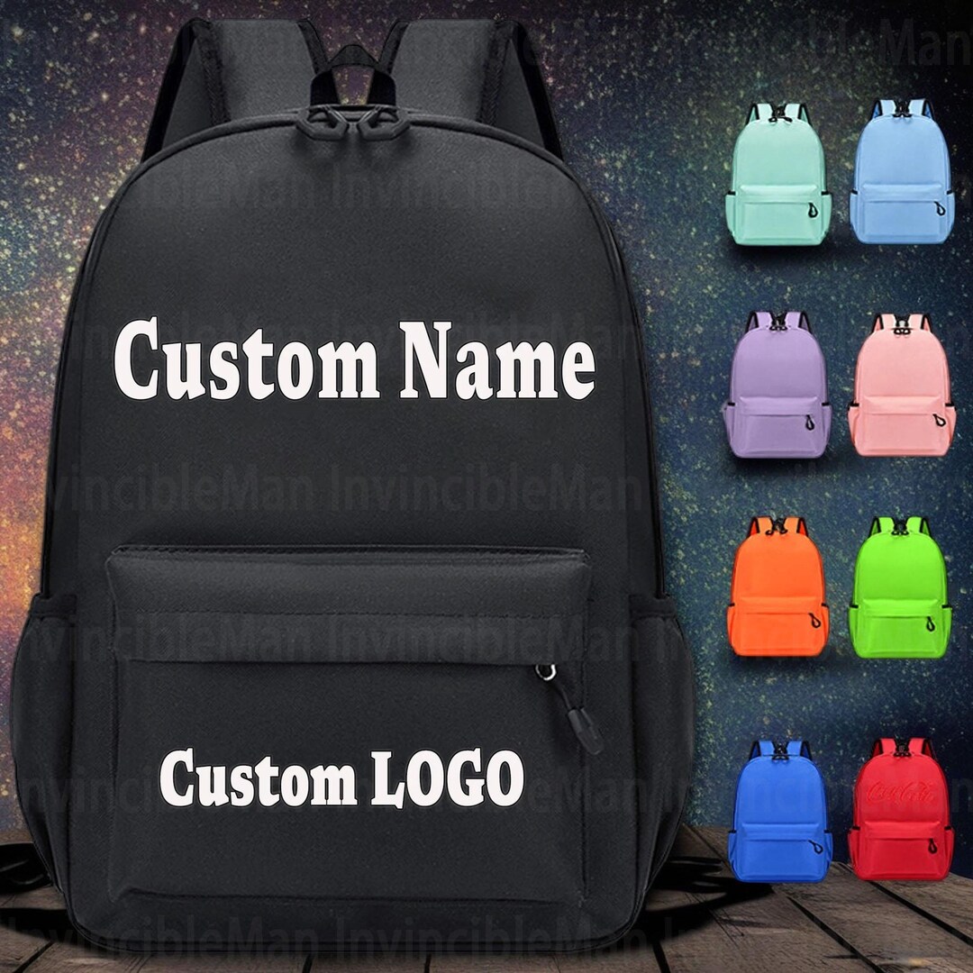 Personalised Initial Name/logo Backpack for Kids, Custom Name Back Pack ...