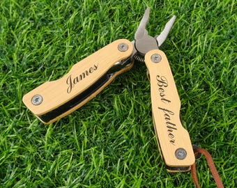 Personalized Engraved Multitool with Pouch, Camping, Fishing, DIY, Groomsmen, Father’s Day, Gift for fathers or Groomsman