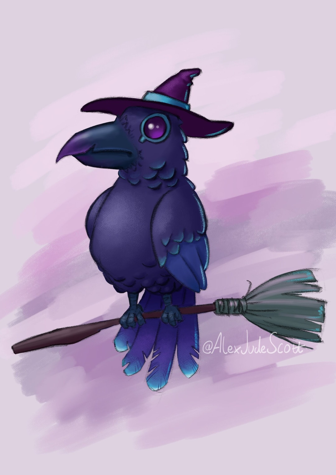 Witch Crow - A5 Art Print - Etsy