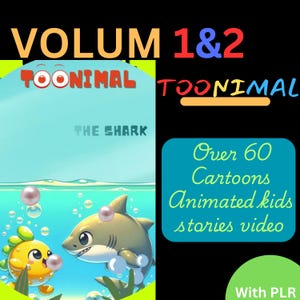 Kids video stories-  Cartoons animated characters- Toonimal V1&V2-  PLR to use Or rebrand and resell | MRR- Editable Canva Templates