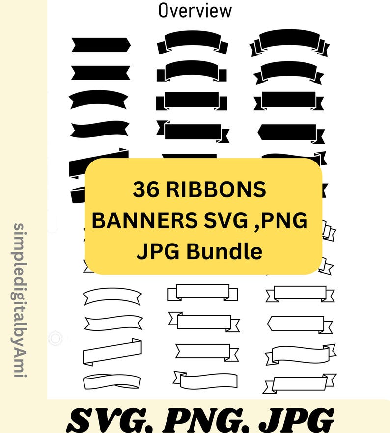 Craft Ribbon Banner Ribbons Banner Svg Bundle, Ribbons Banner Clipart, Banners Png ...