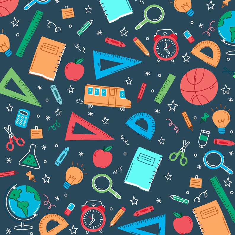 Back to School Digital Papers Patterns- Digital Papers Patterns for ...