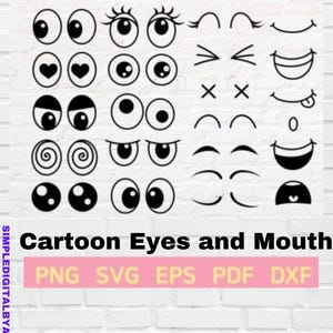 Cartoon Augen und Mund Grafik SVG- Kommerzielle Nutzung - Sofortiger Download