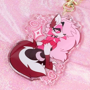 Monochrome Cerise Loona Acrylic Charm
